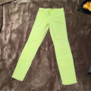 J brand skinny jeans neon yellow sz 26